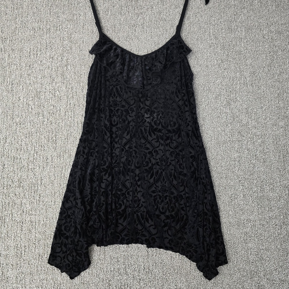 Killstar Imogen Asymmetrical Black Velvet Burnout Cami Top NWT Gothic Witchy M